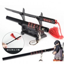 22cm Naruto anime alloy with button flick katana s...