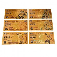 Hatsune Miku anime coin gold banknotes(price for 1pcs)