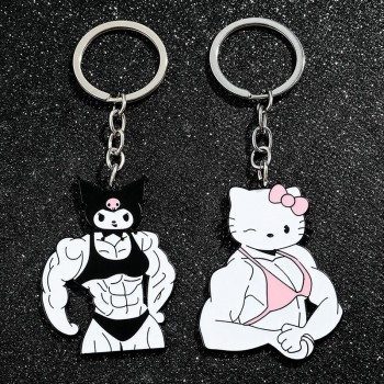 Sanrio Hello Kitty Kuromi muscle anime alloy key chain