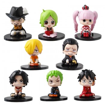 8pcs/set One Piece sitting anime figures(OPP bag)