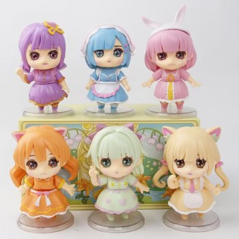 6pcs/set Q Macaron Princess anime Figures
