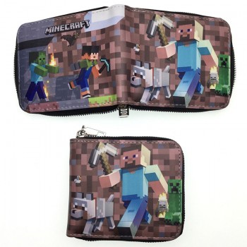 Minecraft game zipper wallet purse