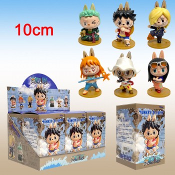 6pcs/set Labubu cos One Piece anime figures(OPP bag)
