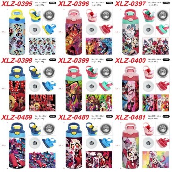 Hazbin Hotel anime sports water bottle cup with straw 350ml