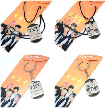 TXT star key chain necklace