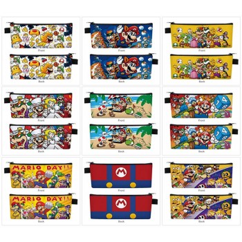Super Mario anime PU zipper pen case pencil bag