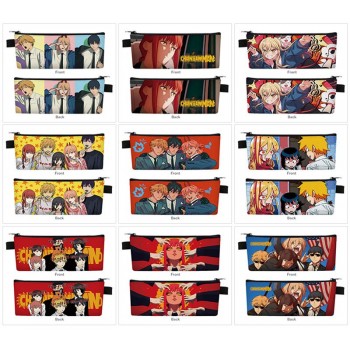 Chainsaw Man anime PU zipper pen case pencil bag