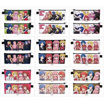 Bocchi The Rock anime PU zipper pen case pencil bag