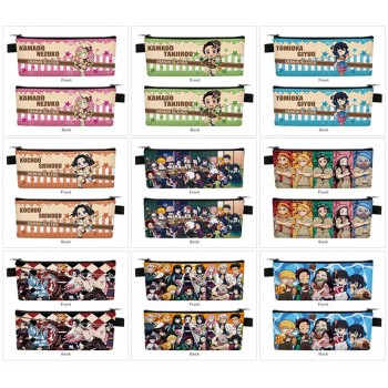 Demon Slayer anime PU zipper pen case pencil bag