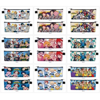 My Hero Academia anime PU zipper pen case pencil bag