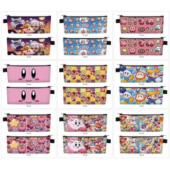 Kirby anime PU zipper pen case pencil bag