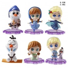 6pcs/set Frozen Elsa Anna anime figures(OPP bag)