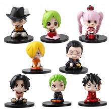 8pcs/set One Piece sitting anime figures(OPP bag)