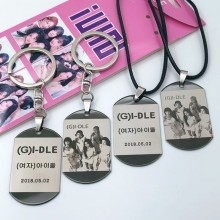 GIDLE star key chain necklace