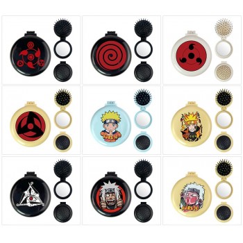 Naruto anime folding portable comb mirrorrs