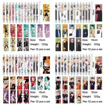 Haikyuu anime ballpoint pen ball pens(12pcs a set)