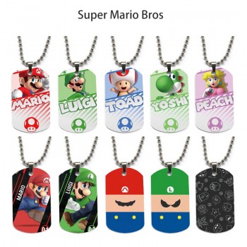 Super Mario anime dog tag military army necklace