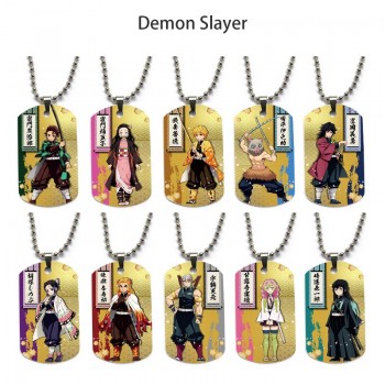 Demon Slayer anime dog tag military army necklace