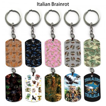 Italian Brainrot anime alloy two-sided pendant key chain keychains