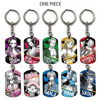 One Piece anime alloy two-sided pendant key chain keychains