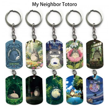 Totoro anime alloy two-sided pendant key chain keychains