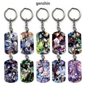 Genshin Impact game alloy two-sided pendant key chain keychains
