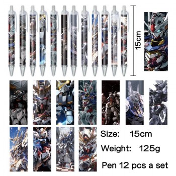 Gundam anime ballpoint pen ball pens(12pcs a set)