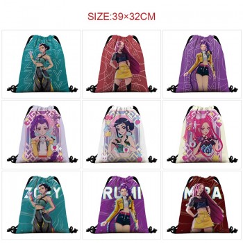 K-POP Demon Hunters nylon drawstring backpack bag