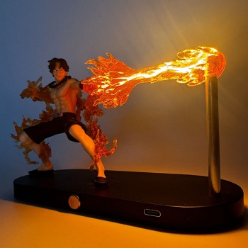 One Piece Fire Fist Ace Luffy anime Figure Handmade Night Light Desk Lamp