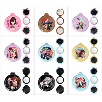 Dandadan anime folding portable comb mirrorrs
