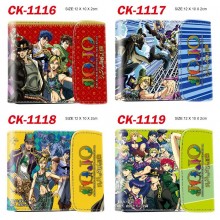 JoJo's Bizarre Adventure anime Three Fold Button Wallet Purse