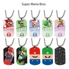 Super Mario anime dog tag military army necklace