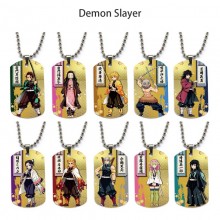 Demon Slayer anime dog tag military army necklace