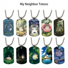 Totoro anime dog tag military army necklace
