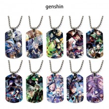 Genshin Impact game dog tag military army necklace