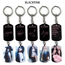 Black Pink star alloy two-sided pendant key chain keychains