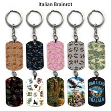 Italian Brainrot anime alloy two-sided pendant key chain keychains