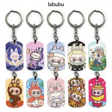 Labubu anime alloy two-sided pendant key chain keychains
