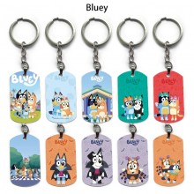 Bluey anime alloy two-sided pendant key chain keychains