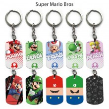 Super Mario anime alloy two-sided pendant key chai...