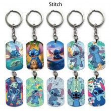 Stitch anime alloy two-sided pendant key chain keychains
