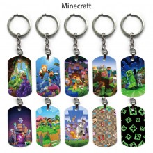 Minecraft game alloy two-sided pendant key chain keychains