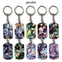 Genshin Impact game alloy two-sided pendant key chain keychains