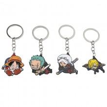 One Piece Luffy Zoro Sanji Law anime alloy key chains