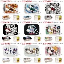 Demon Slayer anime Plastic Lunch Box with Fork Spo...