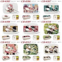 SPY x FAMILY anime Plastic Lunch Box with Fork Spo...