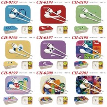 Inside Out anime Plastic Lunch Box with Fork Spoon...