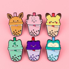 Pokemon milk tea anime Alloy Enamel Badges Brooch Pins