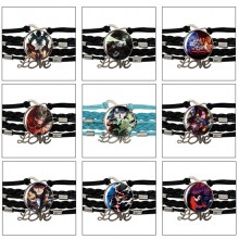 Black Clover anime braided gemstone bracelet hand chain