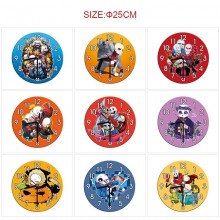 Undertale game round wall clocks